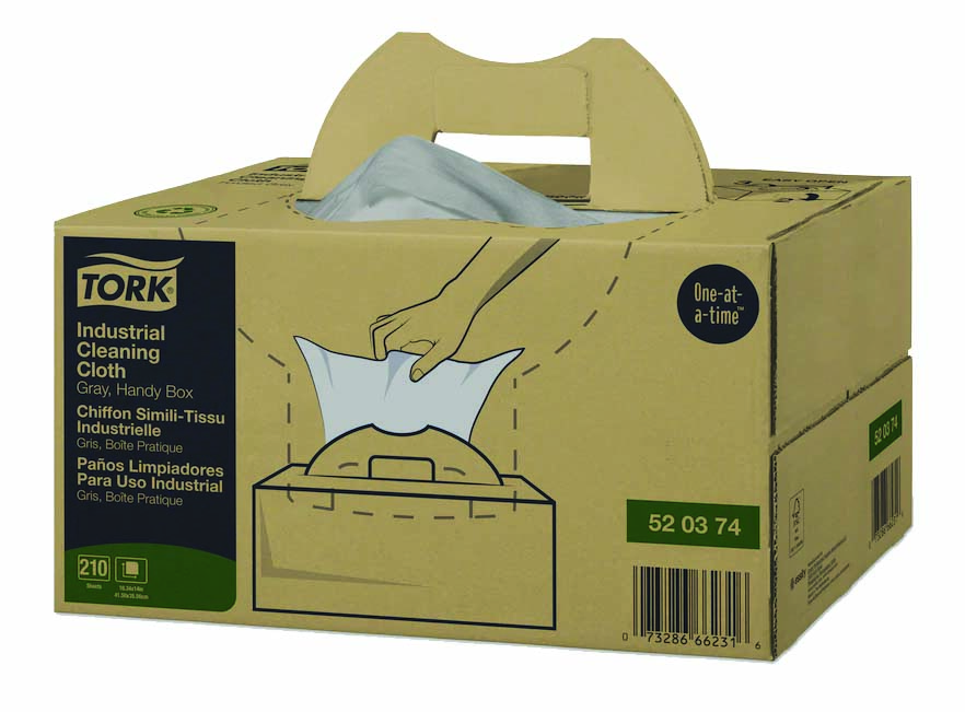 Tork&reg; Industrial Cleaning Cloth, Grey, Handy-Box